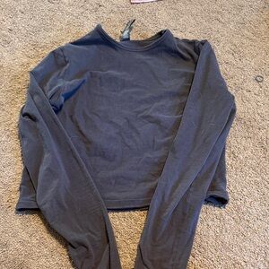 SKIMS Black Long-Sleeve Crop Top